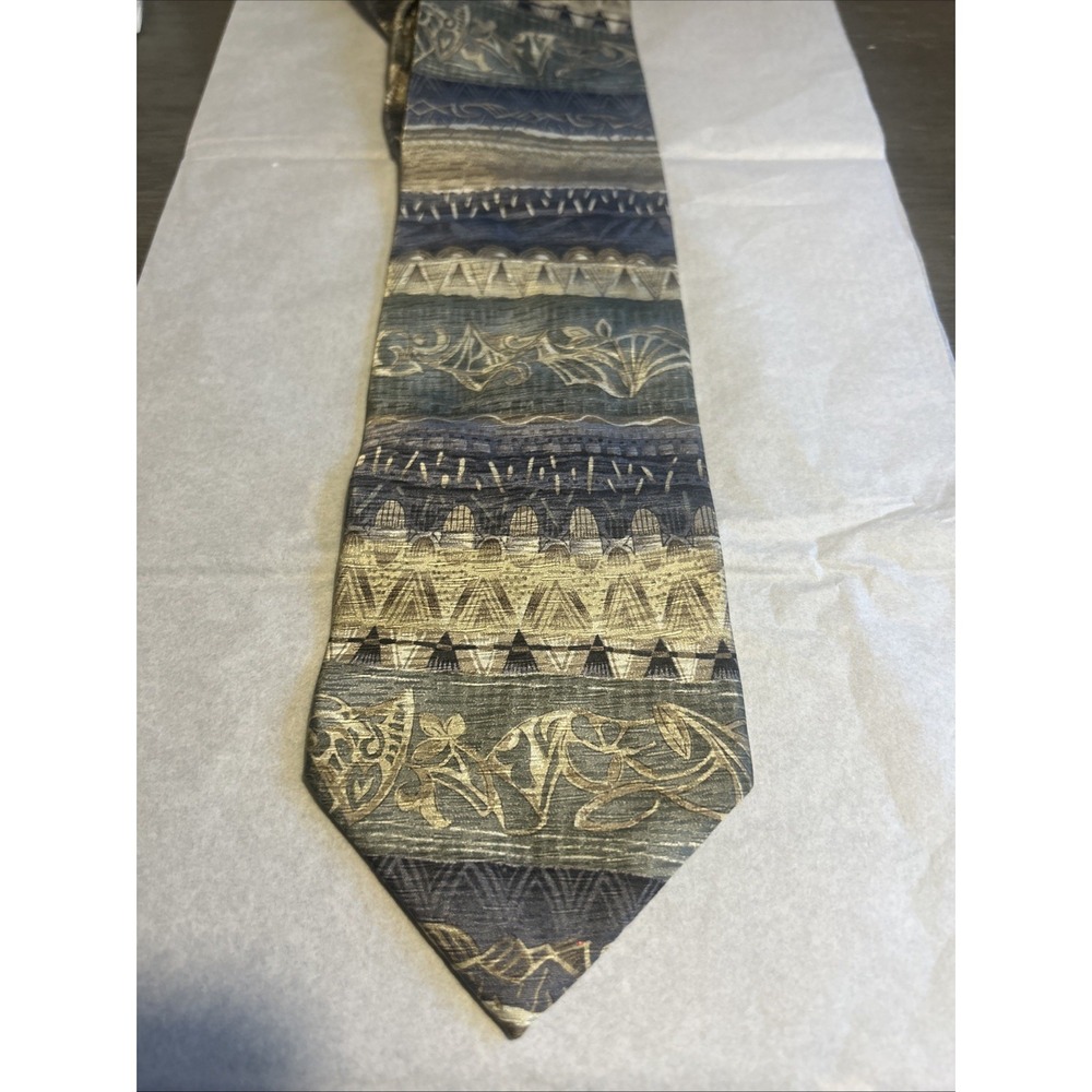 Dani Moda Maschile men's silk striped neck tie pre-owned Excellent 60x3-3/4"